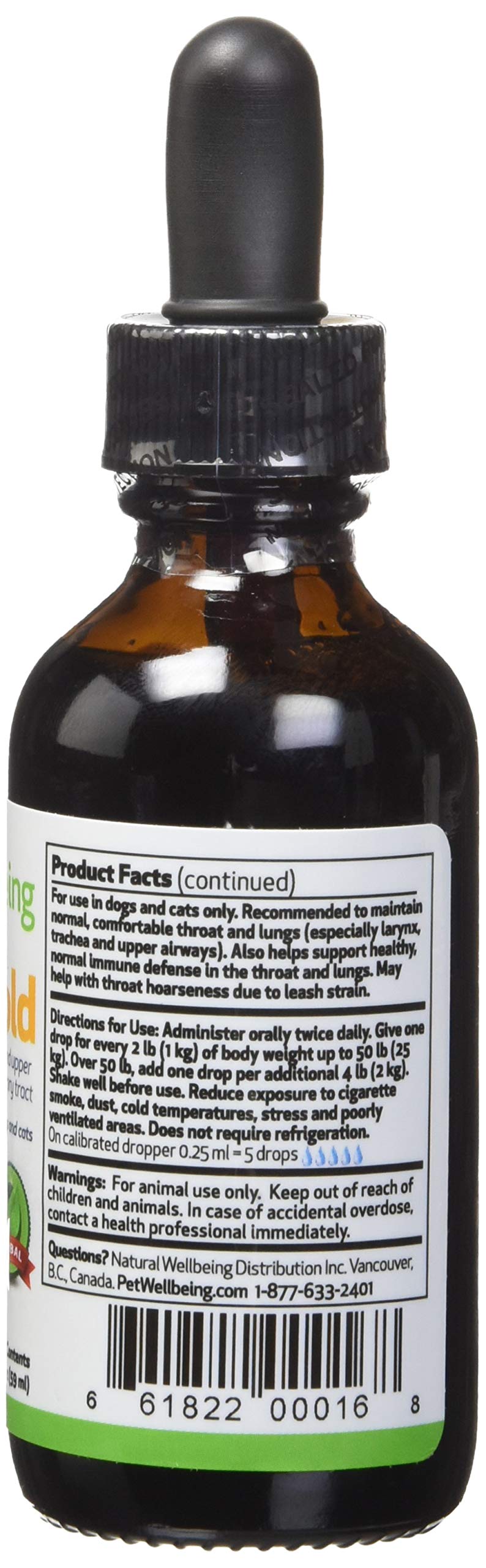 Pet Wellbeing Throat Gold For Dogs - Natural Herbal Cough, Throat And Respiratory Support For Dogs - - PawsPlanet Australia