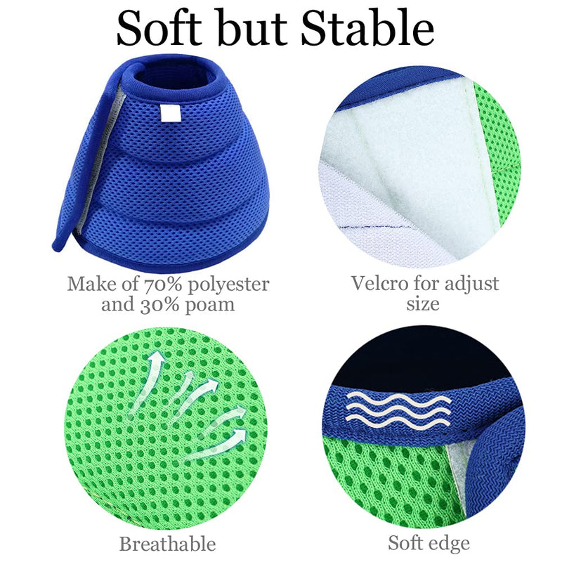 Vetoo Recovery Collar Soft E-collor For Pet Dogs Cats Rabbits, Breathable Mesh Cone Protective Quicker Healing Anti-Bite Anti-Lick Easy Eat and Drink 0-Blue-3 - PawsPlanet Australia