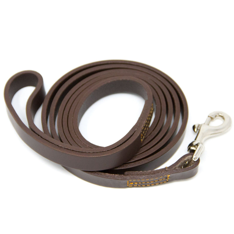 [Australia] - Hero Leather Training Leash - 6 Foot Brown 