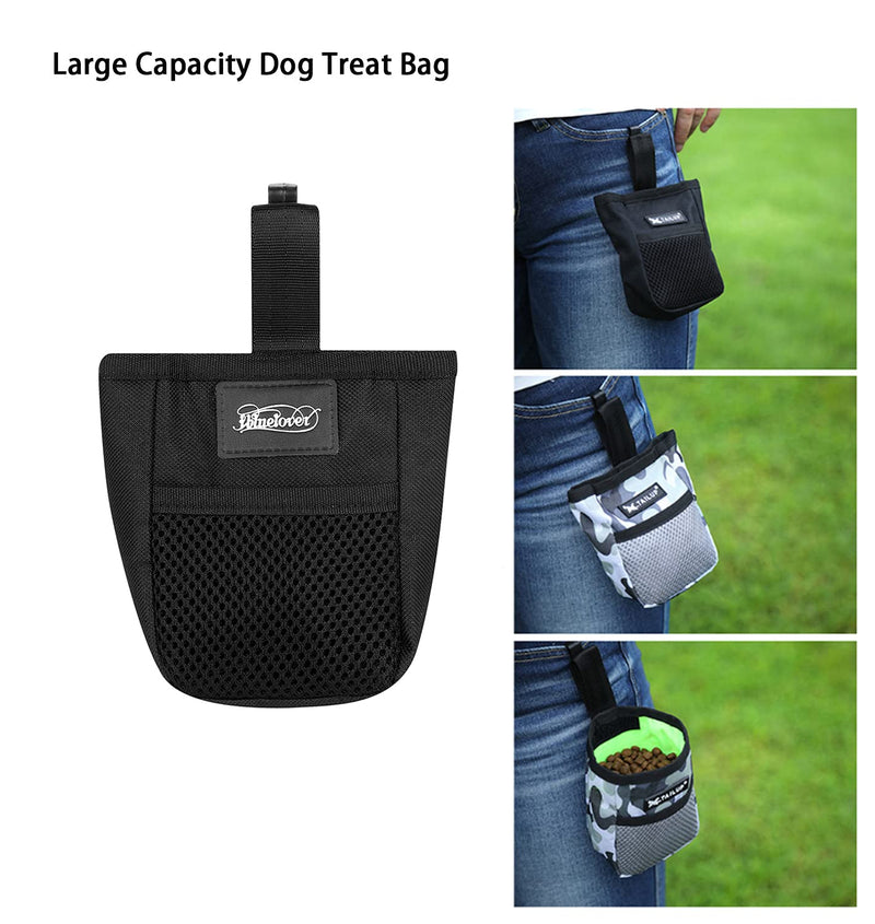 LONTG Dog Treat Pouch Bag Hands Free Pet Training Bag Waist Hanging Dog Walking Bag Puppy Treat Snack Bag Dog Treat Carrier Dog Food Storage Bag for Dog Cat Walking Training Feeding Travelling Hiking Black - PawsPlanet Australia