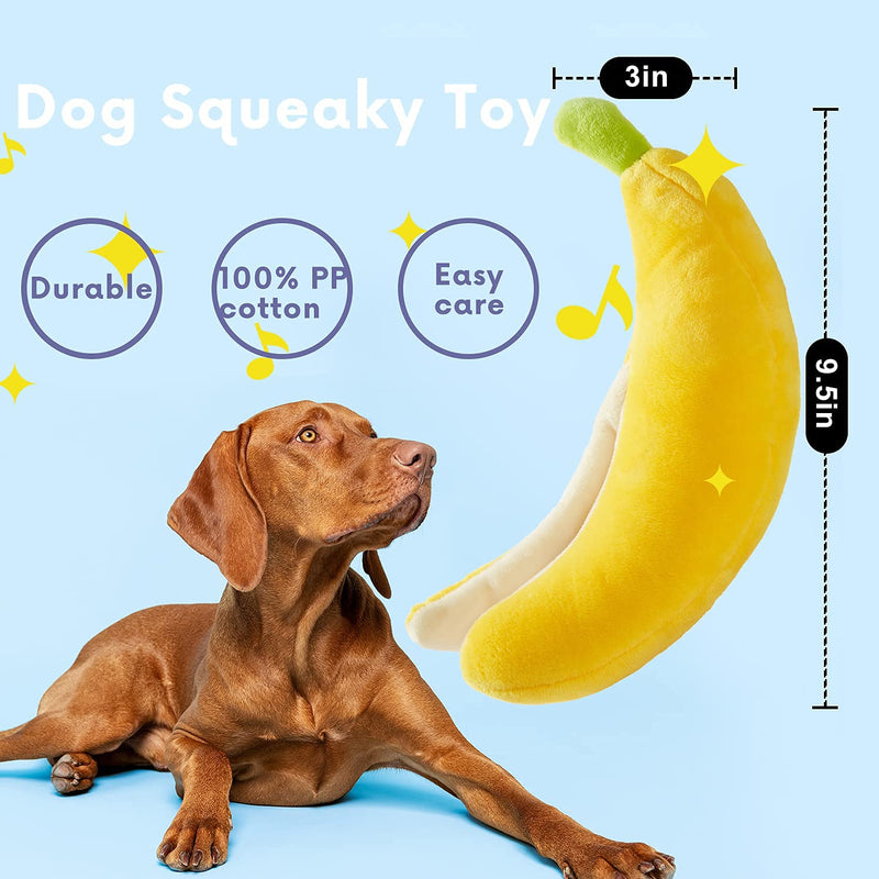 CHEWFFON Dog Toy, Squeaky Dog Plush Chew Toys, Durable Dog Toys for Boredom for Samll, Medium and Large Dogs Banana - PawsPlanet Australia