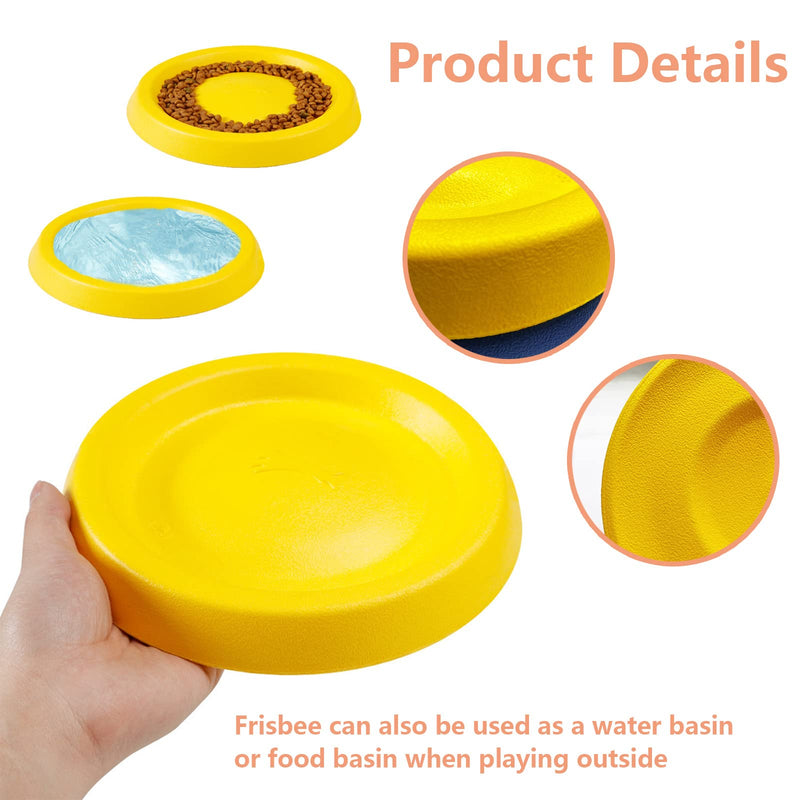 Bite-Resistant EVA Dog Chew Toy Flying Discs,Frisbees for Dogs,Multi-purpose Frisbee dog bowl,Safe on Teeth, Beach Toys for Outdoors Training or Fetch Game and Exercise（yellow） - PawsPlanet Australia