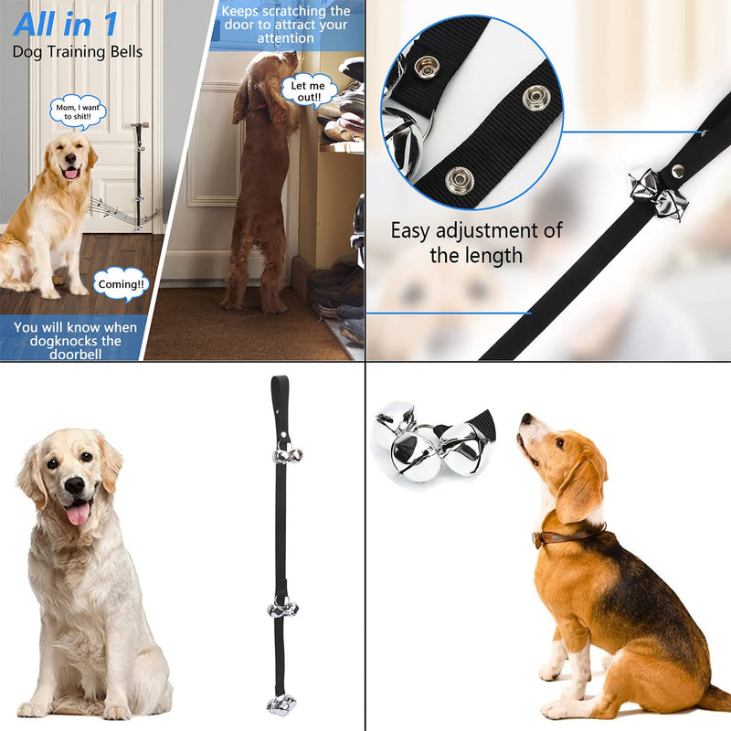 AUOIKK Dog Doorbells, Premium Dog Potty Training Bells and Puppy Training Clicker Adjustable 7 Extra Large Loud Dog Bells Door Knob Training for Housetraining S2 - PawsPlanet Australia