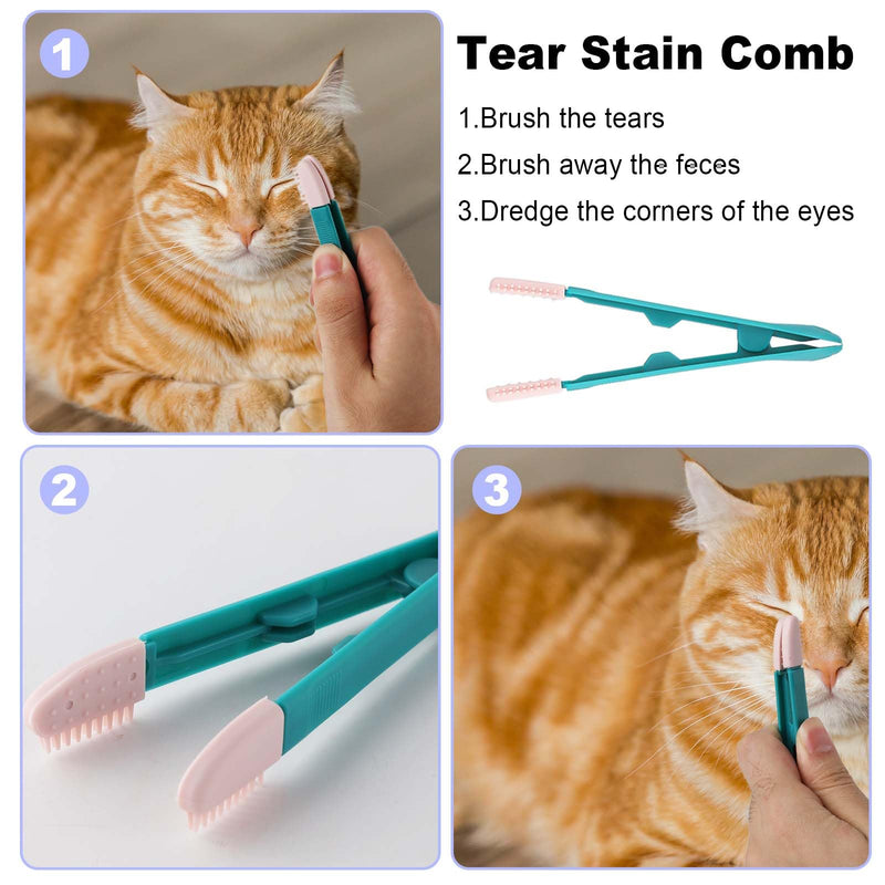 4 pieces animal hair comb, magic pet comb, flea comb for cats, multifunctional animal hair comb, tear stains, tear stain removal for pets, cleaning, hair loss, hair and fur - PawsPlanet Australia