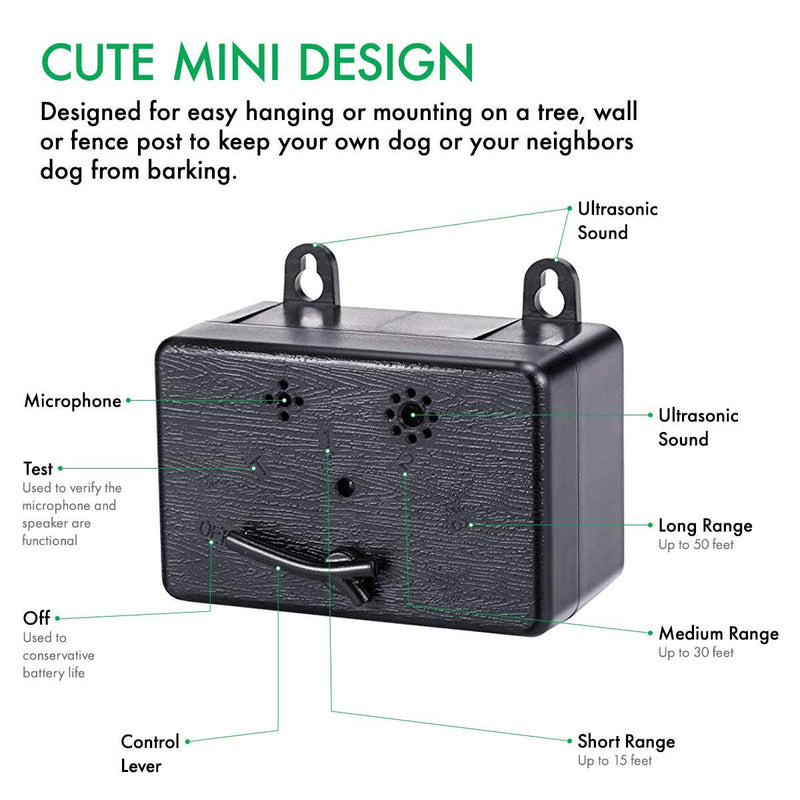 Anti Bark Anti Barking Device for Dogs - Box Device, Stop Barking Dog Devices. Dog Bark Control, Bark Deterrent Outdoor, Neighbors Dog Silencer and Short Range No Bark Gadget. (Black) - PawsPlanet Australia