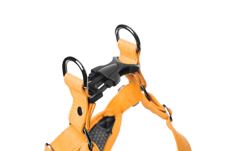 Gooby - Active X Step-in Harness, Choke Free Small Dog Harness with Synthetic Lambskin Soft Strap Large chest (16.5-21 Inch) Orange - PawsPlanet Australia