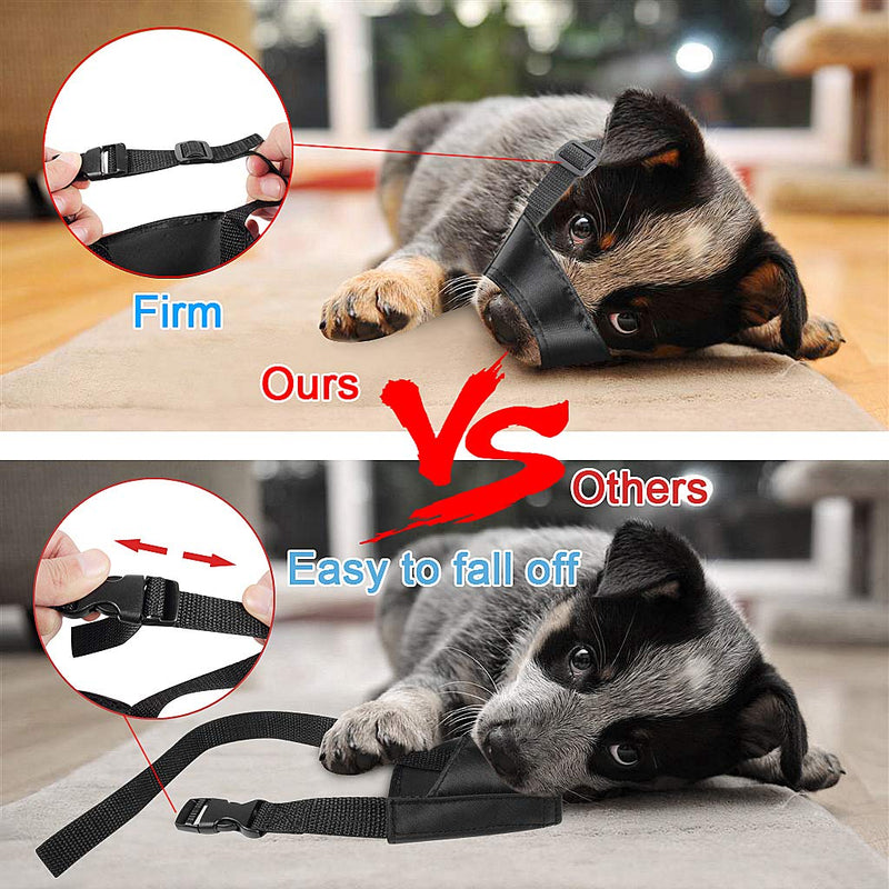 [Australia] - ewinever Dog Muzzles Suit, Adjustable Breathable Safety Small Medium Large Extra Dog Muzzles for Anti-Biting Anti-Barking Anti-Chewing Safety Protection 5PCS 