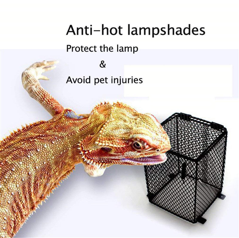 Reptile Heating Lamp Guard Ceramic Heat Bulb Lampshade, Amphibians Anti-hot Cage for Lizard Turtle Snake Birds, Square - PawsPlanet Australia