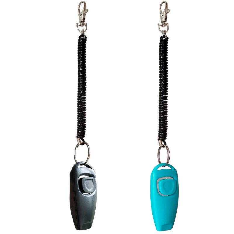 HoAoOo Pet Training Clicker Whistle with Wrist Strap - Dog Training Clickers (Black + Blue) - PawsPlanet Australia