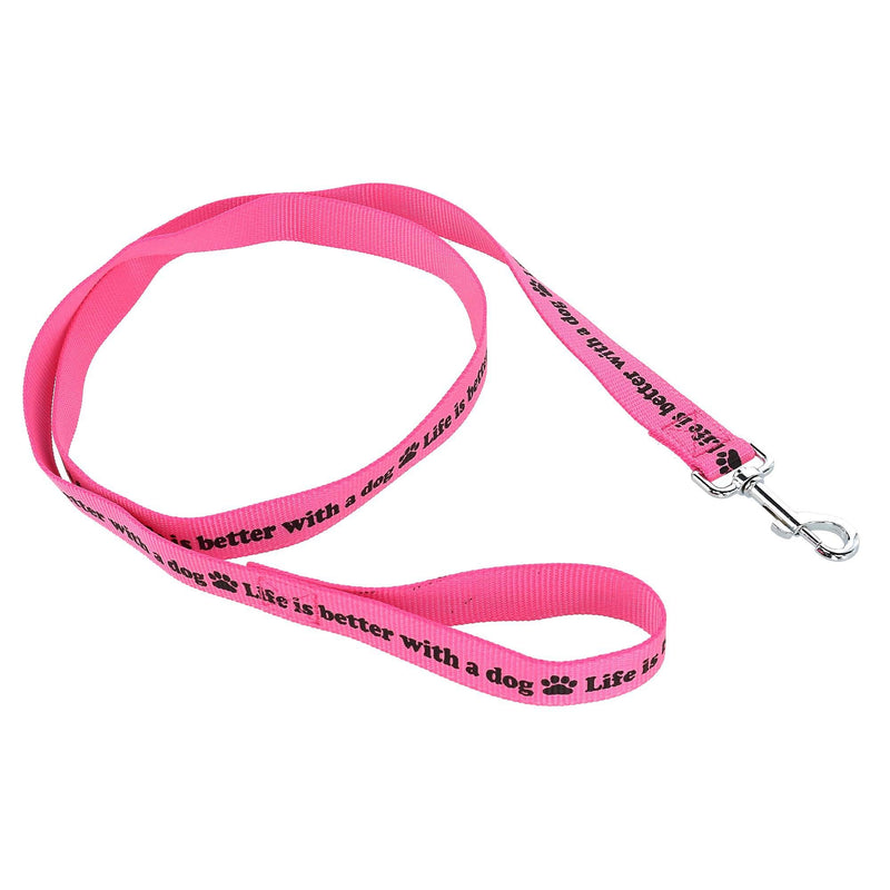 Ascentix Life is Better Nylon Dog Leash Pink - PawsPlanet Australia