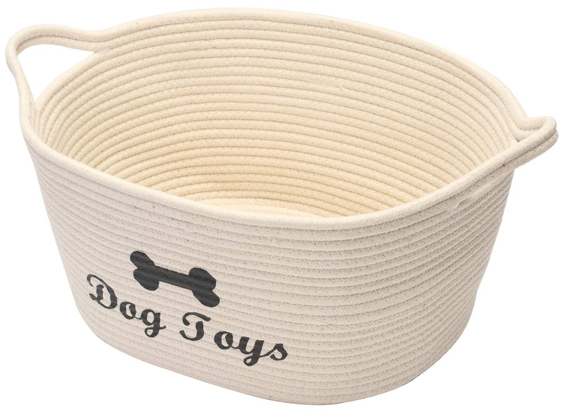 Brabtod toy basket for dogs - Small Round Pet Toy and Accessory Storage Bin for Home Décor-beige beige - PawsPlanet Australia