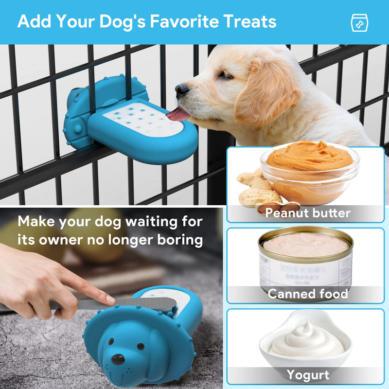 Lewondr Dog Toys, Crate Training Tools Reduce Stress Anxiety Peanut Butter Meat Sauce Treat Dispenser Toys, Dog Training Aid, Sky Blue - PawsPlanet Australia