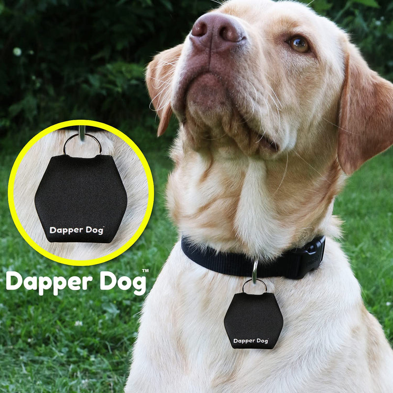 Dapper Dog - Dog Tag Silencer with Tag Ring Black - PawsPlanet Australia