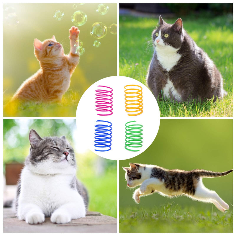 Grantop Pack of 20 cat toys, colorful creative plastic spiral springs, toy spiral springs, novelty pet toys, colorful spiral springs, spring spiral for cats, spiral shape - PawsPlanet Australia