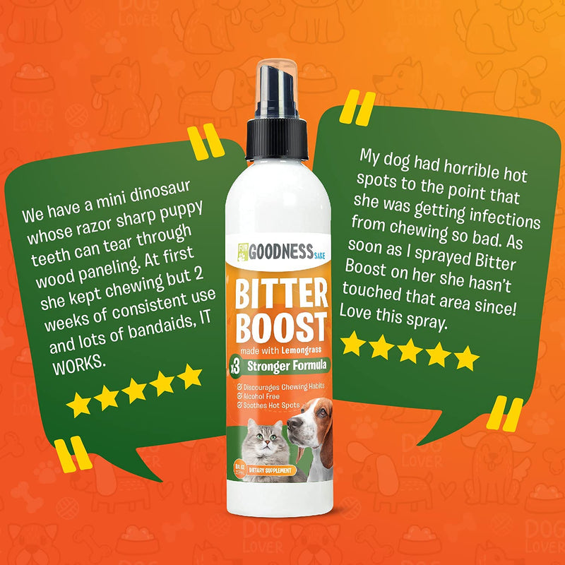 Fur Goodness Sake Bitter Apple Spray for Dogs to Stop Chewing - Anti Chew Spray for Dogs - No Chew Spray for Dogs Natural Lemongrass Formula - Best Results Seen After 3 Weeks - PawsPlanet Australia