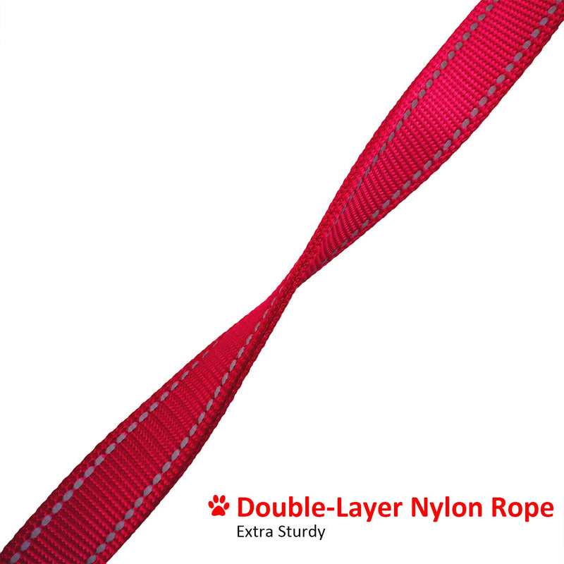 [Australia] - DOGSAYS Dog Leash 6ft Long - Traffic Padded Two Handle - Heavy Duty - Double Handles Lead for Training Control - 2 Handle Leashes for Large Dogs or Medium Dogs - Reflective Pet Leash Dual Handle Red 