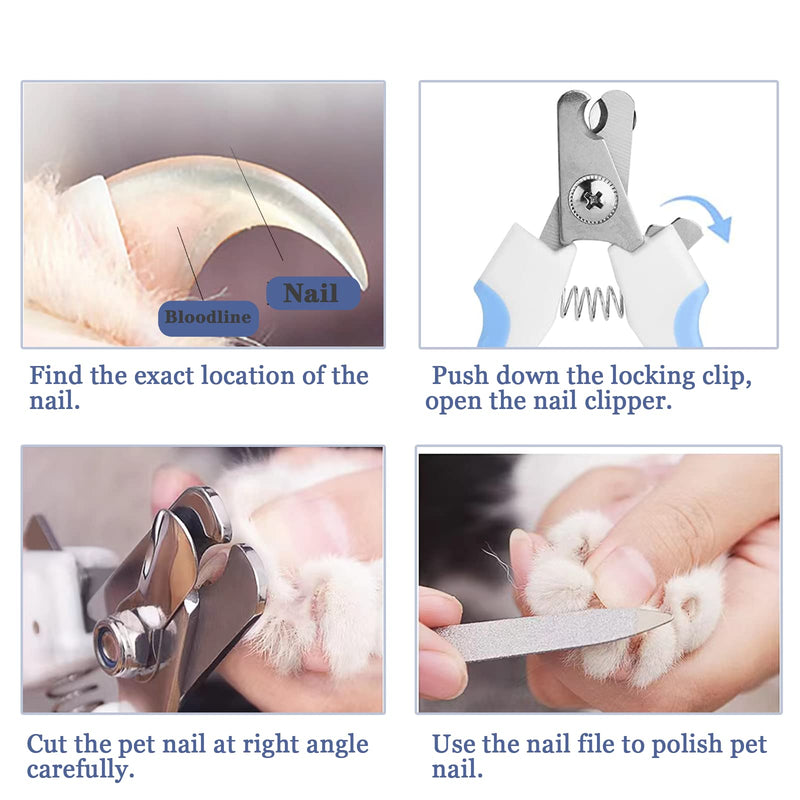 Professional claw scissors for dogs and cats - stainless steel claw pliers with nail file - high quality claw care cutter for pets - nail clippers with safety protection L - PawsPlanet Australia