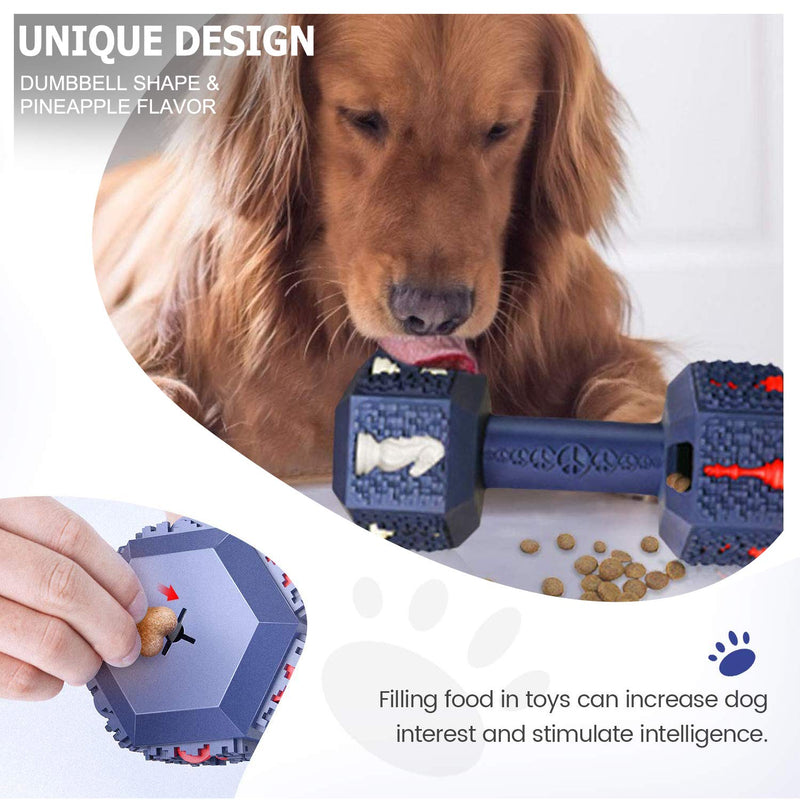 [Australia] - Dog Chew Toys for Aggressive Chewers - Indestructible Dog Toys, Long Lasting Natural Rubber Dental Cleaning Chew Toy and Treat Dispenser for Medium and Large Dogs 