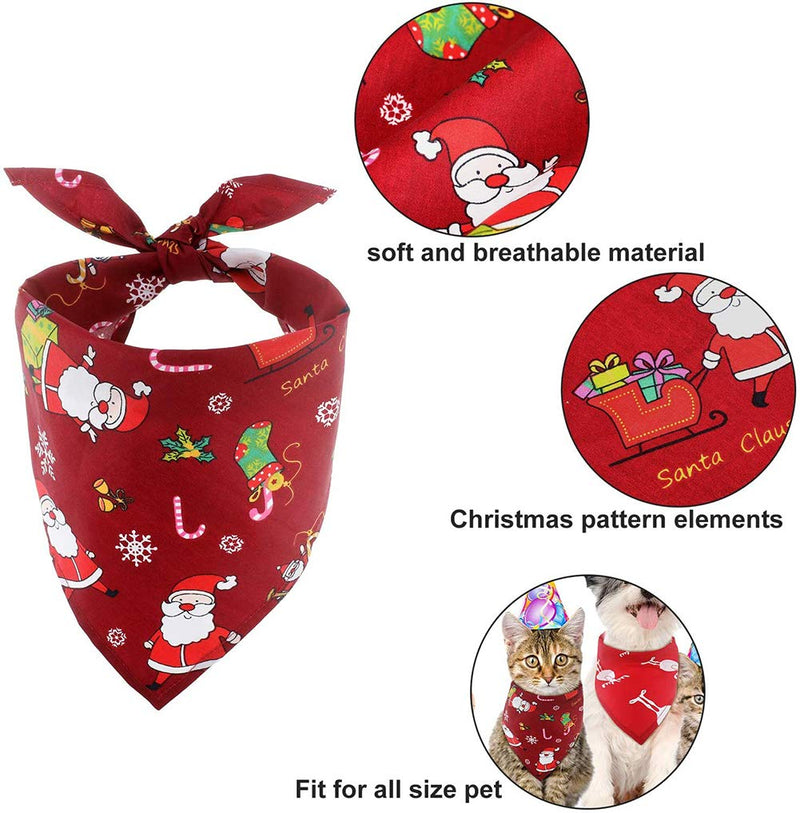 YNOUU 6 Pieces of Christmas Pet Turban Collar Washable Pet Triangle Scarf, Suitable for Puppies and Medium-Sized Cats and Dogs Pets - PawsPlanet Australia