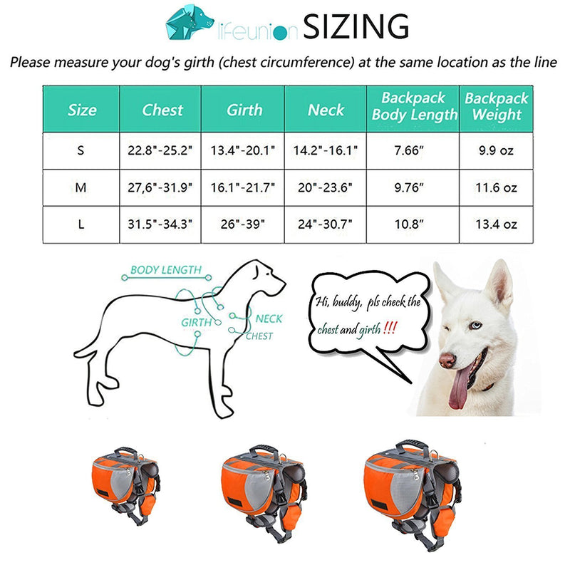 [Australia] - Lifeunion Polyester Dog Saddlebags Pack Hound Travel Camping Hiking Backpack Saddle Bag for Small Medium Large Dogs Orange+Bowl 