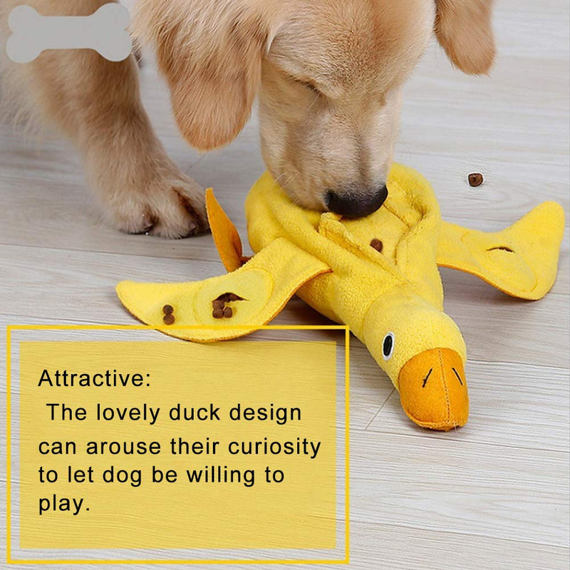 Squeaky Dog Toy, IQ Treat Duck Food Dispensing Toys Pet Leaking Food Toys Slow Feeder Durable Plush Interactive Dog Toy for Small Medium Large Dogs Exercising and Training - PawsPlanet Australia