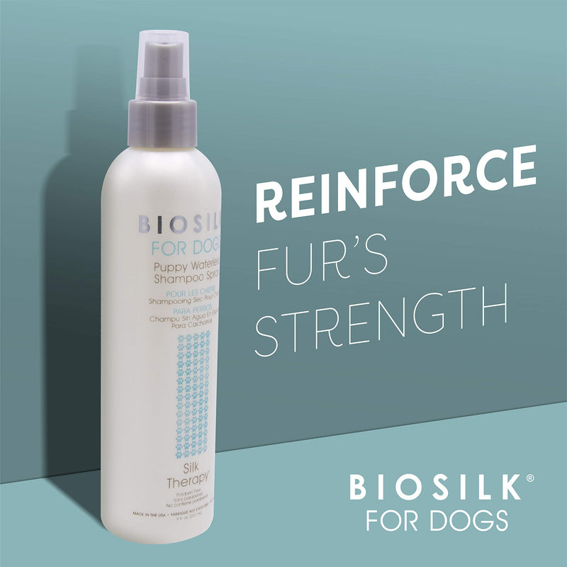 BioSilk for Dogs Spray, Tearless Dog Shampoo - Best Puppy Shampoo, Dog Shampoo, Dog Grooming Supplies, Dog Wash, Pet Shampoo, Dog Bathing Supplies, Dog Spray, Pet Wash, Puppy Kit 8 Ounce - 2 Pack Tearless Shampoo Spray - PawsPlanet Australia