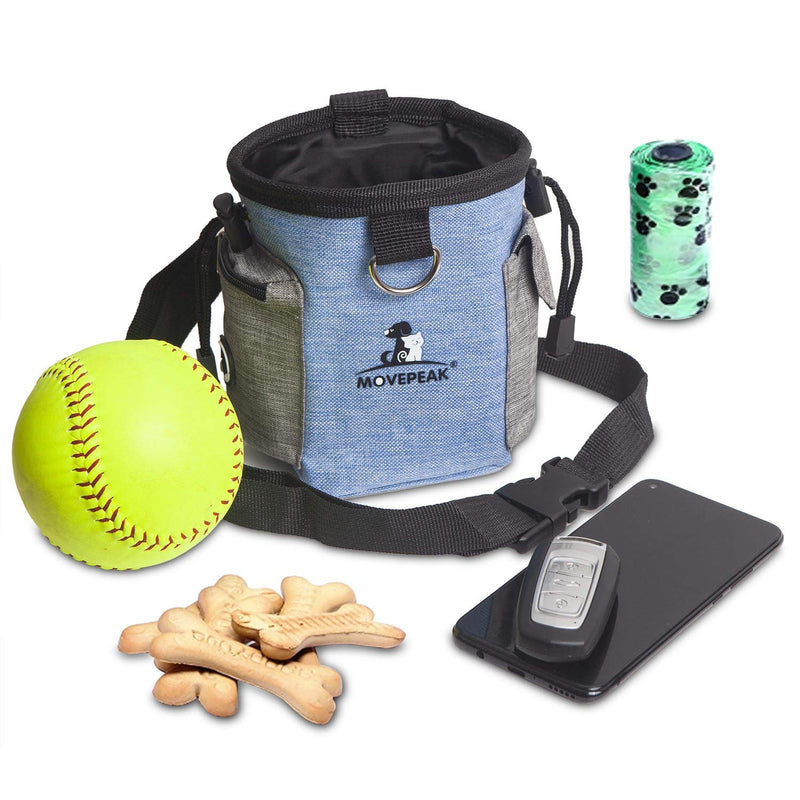 [Australia] - Grenric Dog Treat Training Bag for Small to Large Dogs,–Easily Portable Carries Dog Toys,Built Best Hiking Toys Pack Dispenser Waist Belt, Shoulder Strap, Poop Bag Dispense blue 