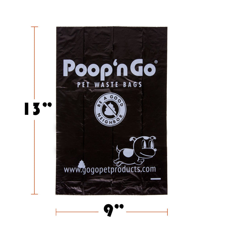 [Australia] - GoGo Pet Products Poop 'n Go Waste Bags (16 Rolls/240 Bags Per Box), Refreshing Citrus Scent, Black, Large 