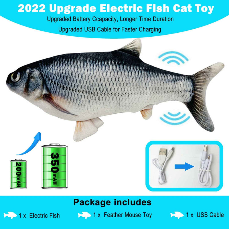 Electric Moving Fish Cat Toy Dog Chew Toy, Bite Toy for Indoor Cats Dogs Plush Toy for Kitten Puppy Kicker Fish Toy Pillow for Cats Dogs Catnip Cat Fish Toy Interactive Training Toy for Pet Squeak Toy Crucian Carp - PawsPlanet Australia