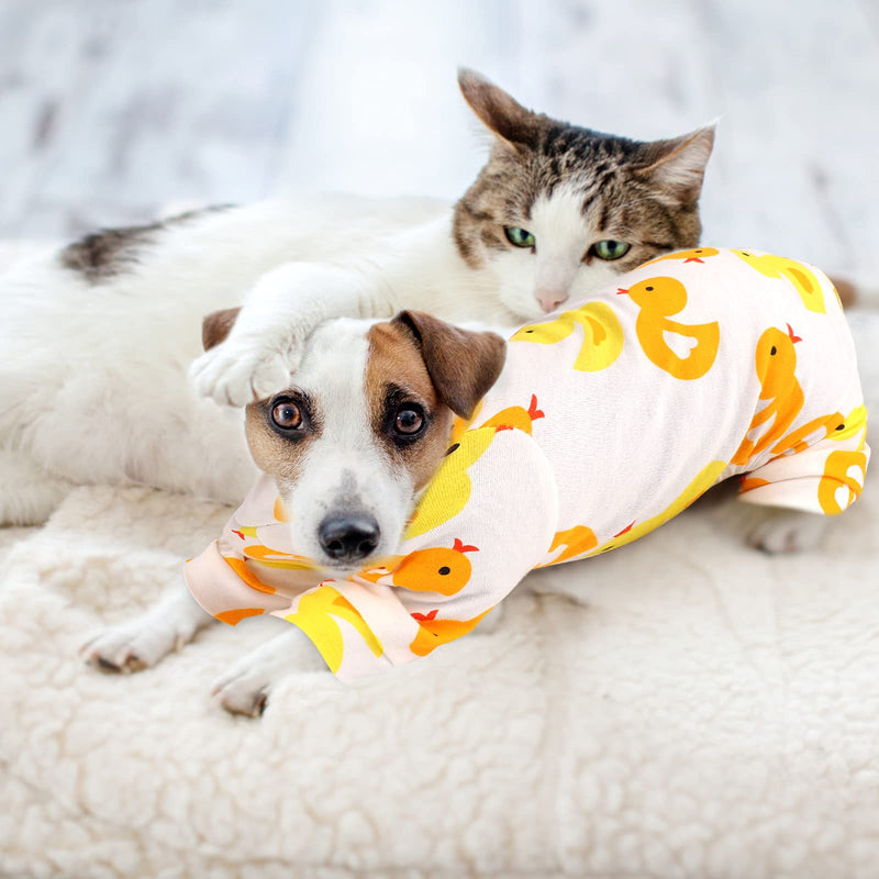 URATOT 3 Pieces Pet Jumpsuit Soft Dog Pajamas Puppy Rompers Pet Dog Cute Clothes Puppy Bodysuits for Pet Puppy Dog Cat Onesies, 3 Styles (Medium) Duck, Mouse, Donut Medium - PawsPlanet Australia