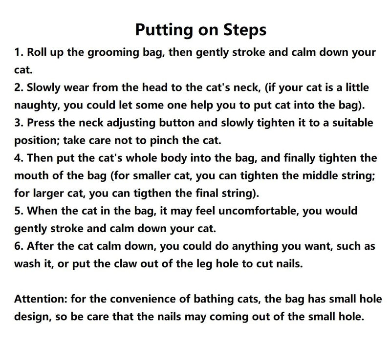 Cat Grooming Bag Puppy Dog Cleaning Polyester Soft Mesh Scratch & Biting Resisted for Bathing Injecting Examining Nail Trimming - PawsPlanet Australia