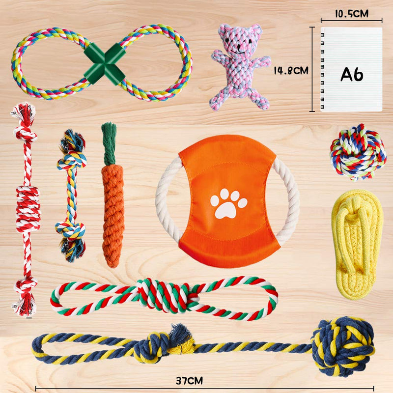 Puppy Toys 10 Pack Dog Toys for Boredom Puppy Toys from 8 Weeks for Small Dogs Safety Dog Chew Toys Dog Rope Toy Knot Puppy Teething Toy for Puppies Training - PawsPlanet Australia