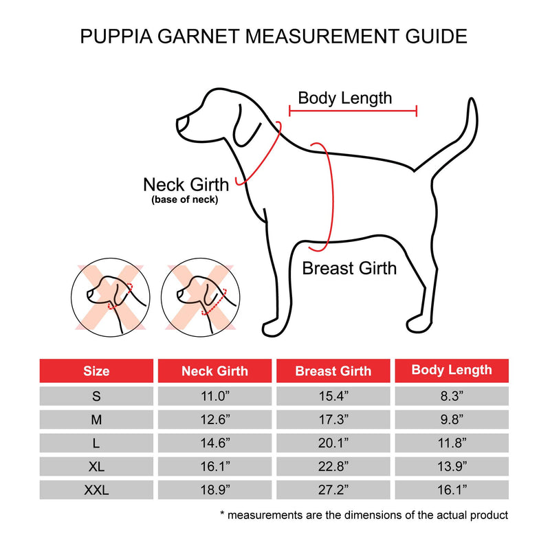 [Australia] - Puppia PLSD-JP1663-BK-L Garnet Pet Coat, Black, Large Medium Puppia Garnet Pet Coat Khaki 