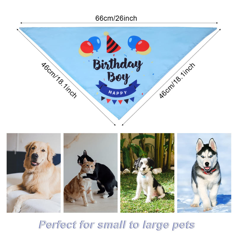 KINBOM Dog Birthday Bandana Girl, Cute Dog Bandana Dog Bibs Pet Bibs Dog Triangle Scarf Pet Triangle Scarf Puppy Pet Dog Birthday Party Supplies for Small, Medium, Large Dog Puppy Birthdays (Blue) blue - PawsPlanet Australia