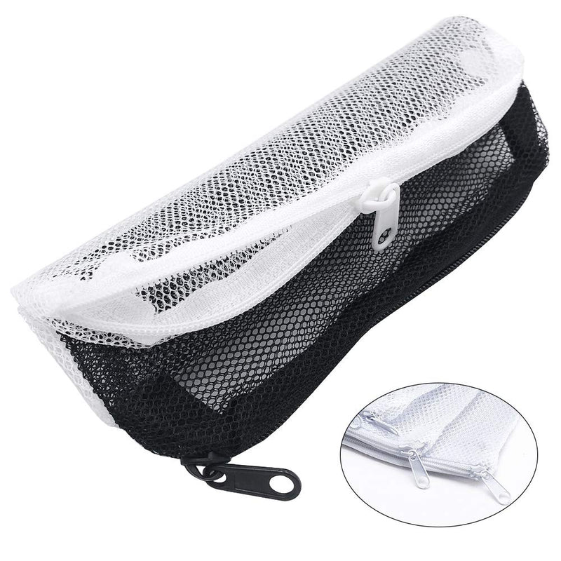 [Australia] - Sonku 20 Pcs Aquarium Filter Bags, Nylon Media Mesh Filter Bags Reusable Net Bags with Zipper,Clean and Recyclable-White,Black 