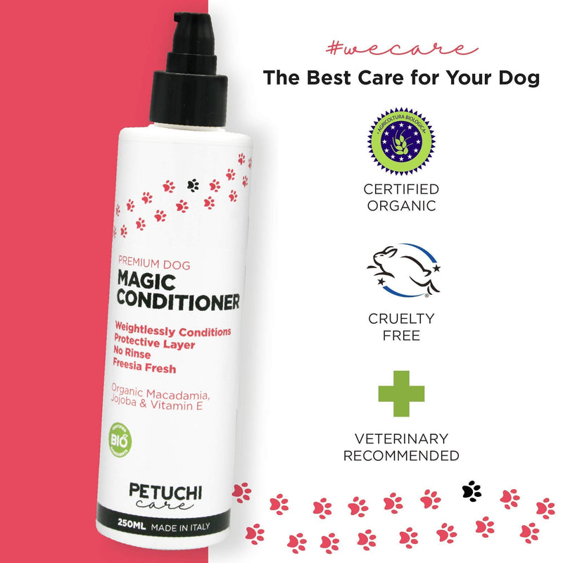 PETUCHI Dry Conditioner for Dogs; Weightless Moisturizing and Softening Mask; No Water or Rinse; 250ml - PawsPlanet Australia