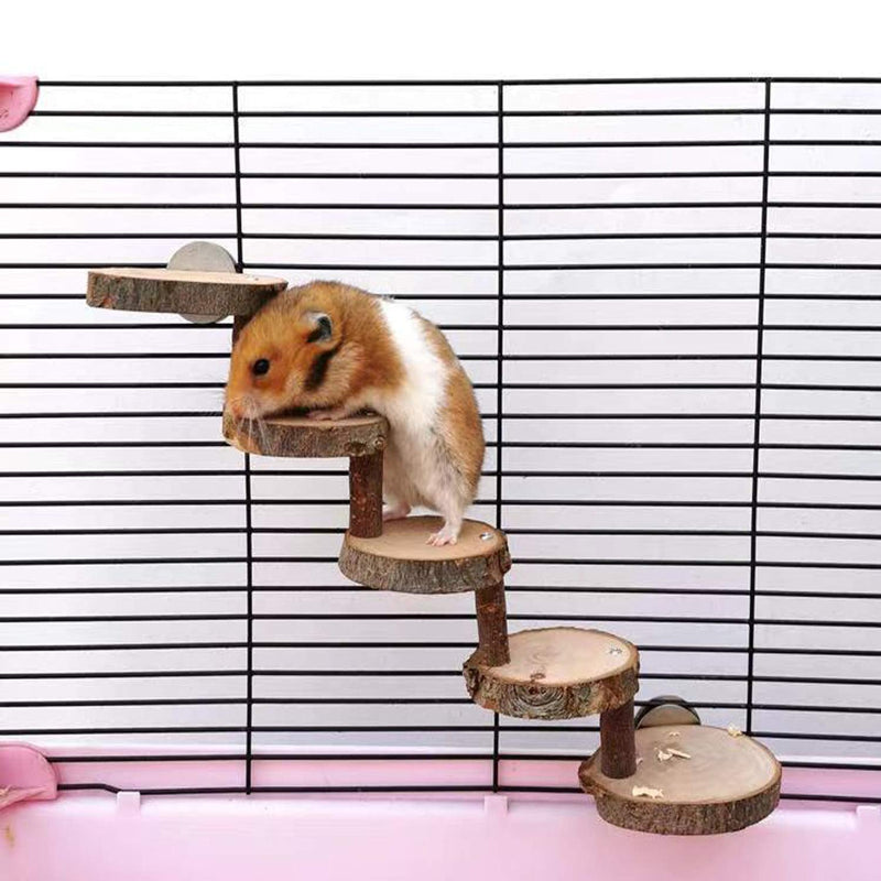 ruitong Natural Apple Wooden Hamster Chew Toys Ladder Bridge for Parrot Ferret Squirrel Hamster Rat Small Animals Little Rodent to Play and Exercise Wooden Ladder - PawsPlanet Australia