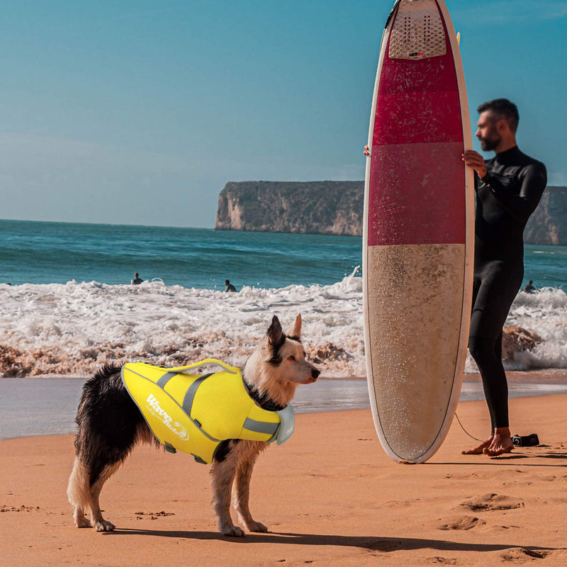 MIGOHI Dog Life Jacket, Reflective & Adjustable Preserver Floatation Vest with Rescue Handle, Ripstop Safety Life Saver for Small Medium Large Dogs, 5 Sizes Yellow - PawsPlanet Australia