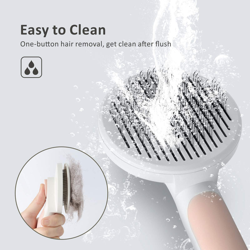 Baytion Pet Grooming Brush, Cats Dogs Brushes for Long Haired & Short Hair, Supple Stainless Steel Bristles Quick Cleaning of the Brush to Remove Tangles Dead Undercoat and Dirt - PawsPlanet Australia