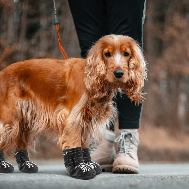 PAWOLOGY Dogs Boots Waterproof, Paw Protectors for Rain Snow Hot Pavement, Outdoor Hiking Dog Shoes, with Reflective Straps, Anti-Slip Soles, Adjustable, Durable, for Small Medium Large Dogs, 4PCS - PawsPlanet Australia