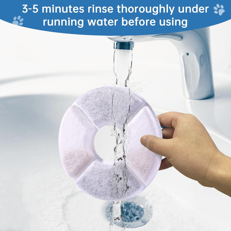 RBAYSALE Cat Water Fountain Filters,10 Packs for Pet Flower Fountains Replacement Filters Round with Activated Carbon and Resin ,for Automatic Dog Drinking Dispenser - PawsPlanet Australia