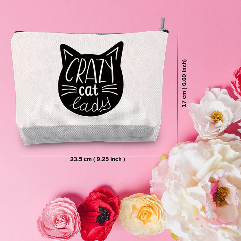 TSOTMO Crazy Cat Lady Makeup Bag Cat Lover Cosmetic Bags Gifts Cat Mom Gifts For Birthdays (Cat Lady) - PawsPlanet Australia