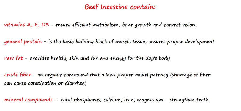 Dried rare BEEF Intestine Spaghetti treats chews snacks 100% NATURAL - PawsPlanet Australia