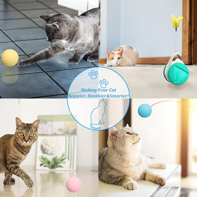 Cat Toy Ball Interactive Cat Toys,Cats Catnip Toys Feathers Ball Balanced Cat Swing Wand Chaser Training Toy,3 Life like Animal Chirping Sounds Stimulate Attractive Hunting Instinct for Your Kitty - PawsPlanet Australia