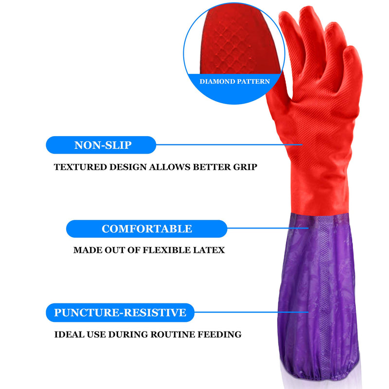 Jor Aquarium Water Change Gloves, 19.6 Inches Long, Keep Hands and Arms Dry, Seamless Stitching and Elastic Cuff, Ensures Regular Fish Tank Maintenance, No-Skid Design, 1 Pair - PawsPlanet Australia