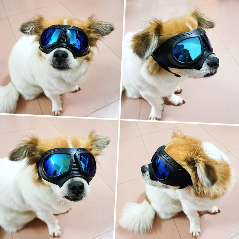 NAMSAN Dog Goggles Small Breed UV Dog Glasses Windproof Doggy Sunglasses Puppy Eyewear for Long Snout Tiny Dogs, Soft Frame Blue - PawsPlanet Australia