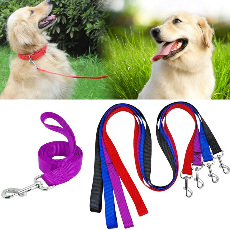 [Australia] - AEDILYS Dog Leash,Strong and Durable Traditional Style Leash with Easy to Use Collar Hook,Nylon Dog Leashs, Traction Rope, 6 Feet Long, 3/8 Inch Wide,Purple 