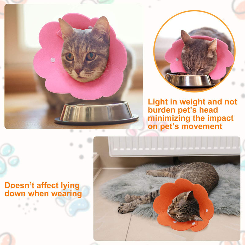 TrelaCo 3 Pieces Cat Recovery Collar, Adjustable Cat Cone Collar for Kitten Cats, Sun Flower Neck Cat Cone Recovery Collar for Pet Kitten Cat Puppy Rabbit to Prevent from Biting Scratching Small - PawsPlanet Australia