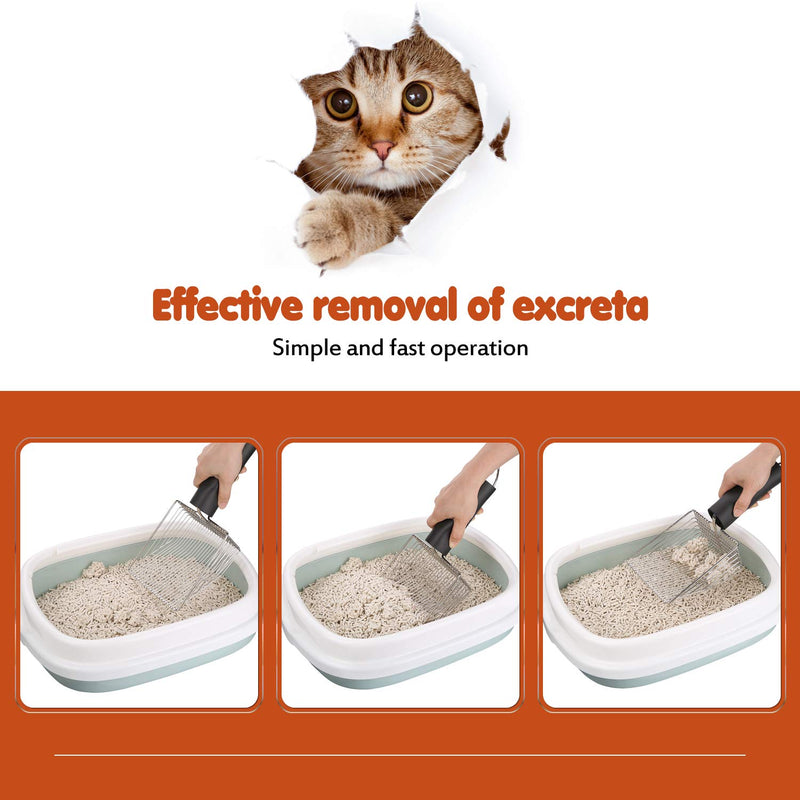 Ownpets Non-Stick Cat Litter Scoop with Foam Handle, Durable Coated Metal Litter Scooper with Deep Shovel, Carabiner & Comfy Foam Grip for Fast Sifting & Instant Cleaning - PawsPlanet Australia