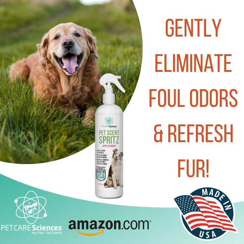 [Australia] - PET CARE Sciences Scent Spritz Dog Spray Deodorizer, Dog Freshening Spray, Long Lasting Dog Cologne, Apple Blossom Fragrance, 8 fl oz, Made in The USA 